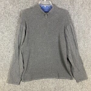 Zachary Prell 1/4 Zip Men's XXL Sweater 2XL Pullover Gray Cotton Blend Adults